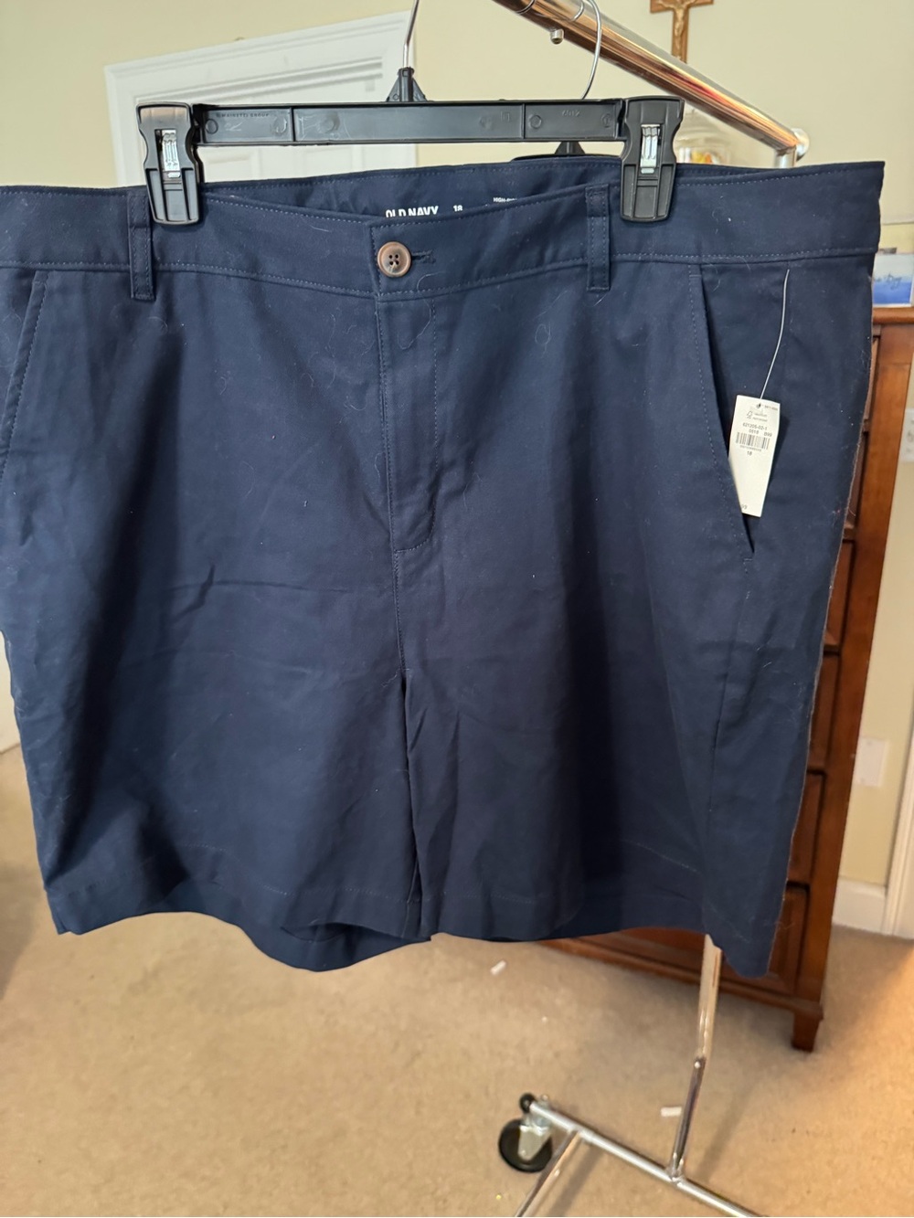 Women’s Plus Navy Chino Shorts